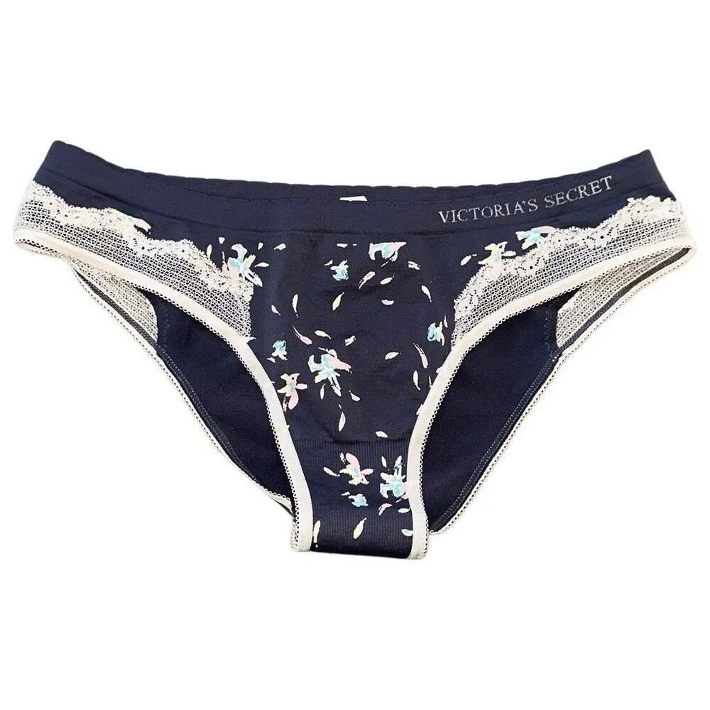 Victoria’s Secret Pink 2015 Sz L NWT Cheekini underwear panties, gray and floral
